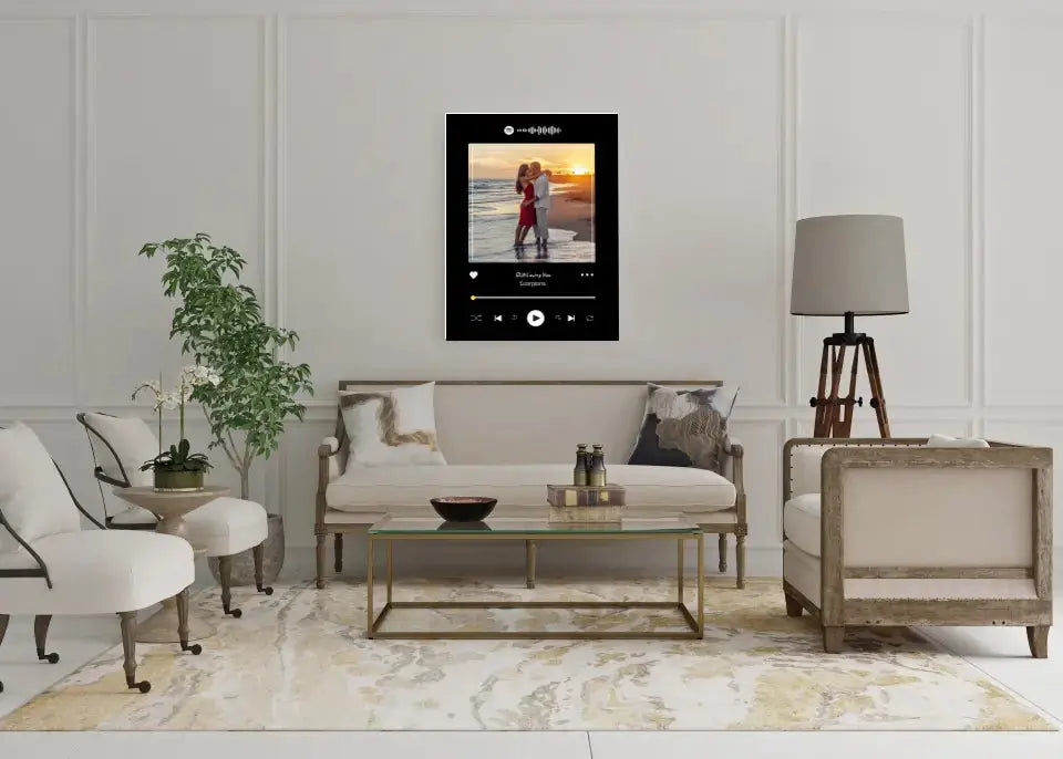 Personalizuotas Spotify muzikos grotuvas ant drobės su jūsų nuotrauka, daina ir spotify kodu Drobe - dovanokis.lt