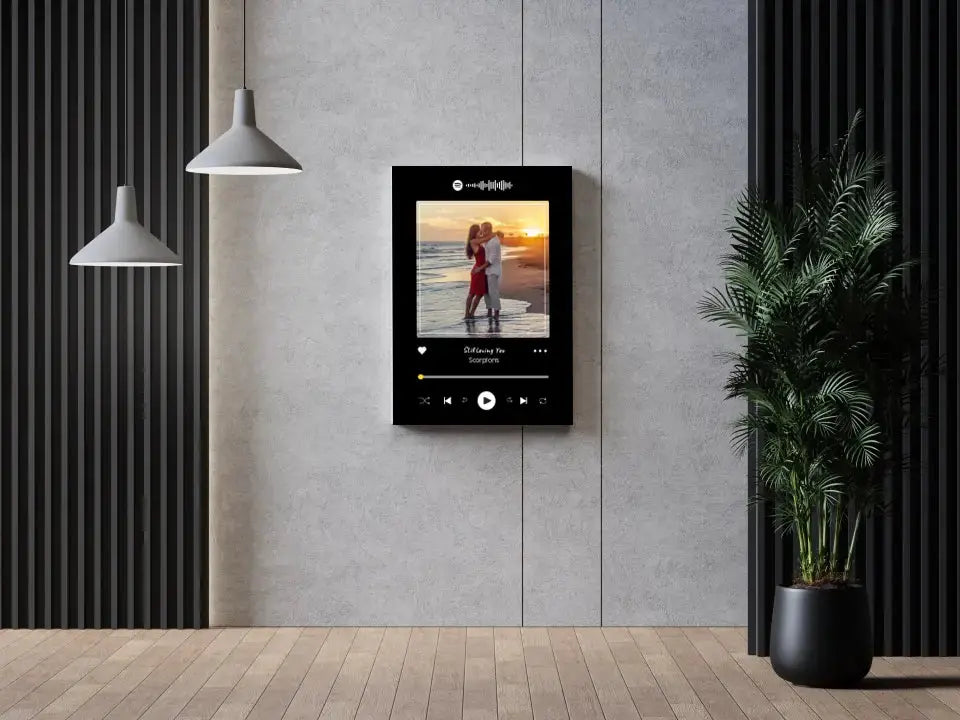 Personalizuotas Spotify muzikos grotuvas ant drobės su jūsų nuotrauka, daina ir spotify kodu Drobe - dovanokis.lt