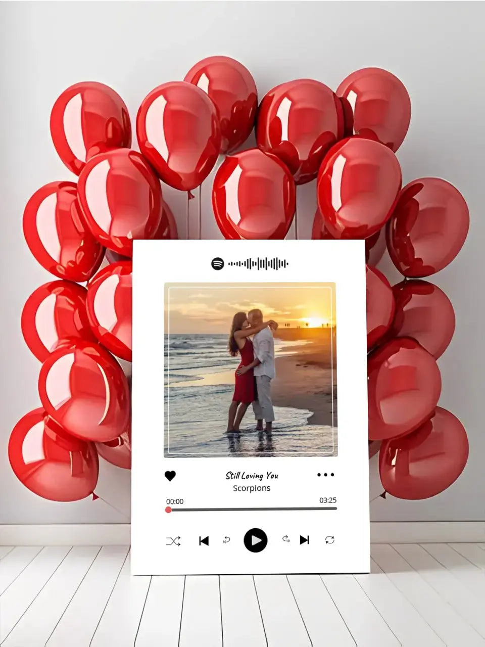 Personalizuotas Spotify muzikos grotuvas ant drobės su jūsų nuotrauka, daina ir spotify kodu Drobe - dovanokis.lt