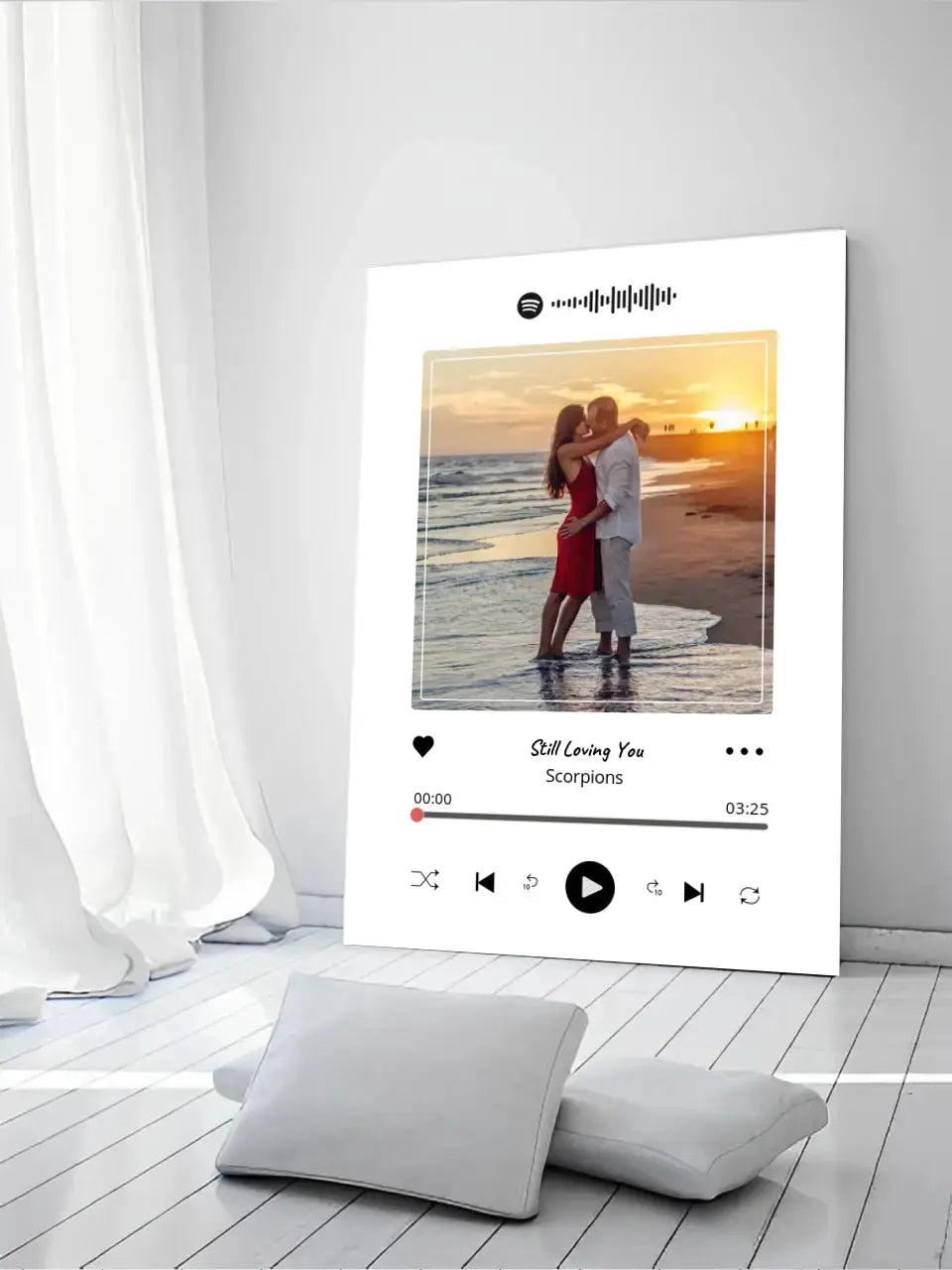 Personalizuotas Spotify muzikos grotuvas ant drobės su jūsų nuotrauka, daina ir spotify kodu Drobe - dovanokis.lt