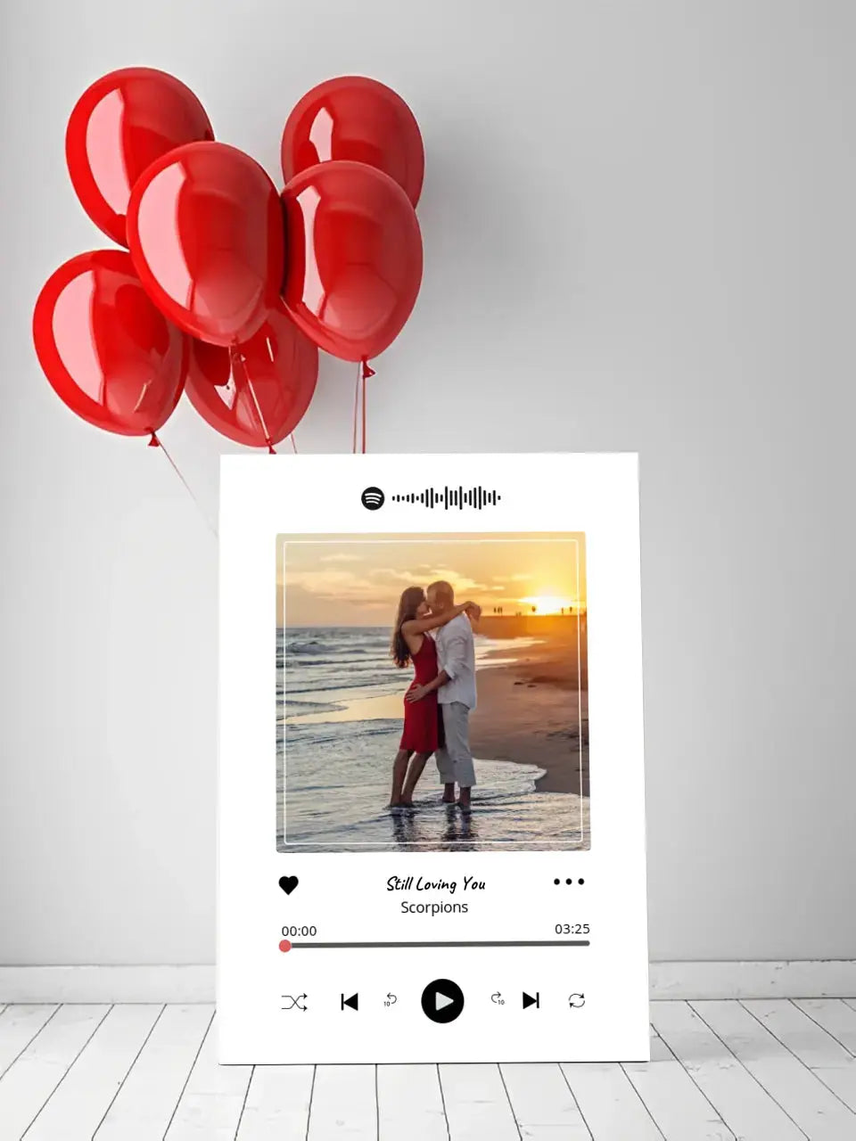 Personalizuotas Spotify muzikos grotuvas ant drobės su jūsų nuotrauka, daina ir spotify kodu Drobe - dovanokis.lt