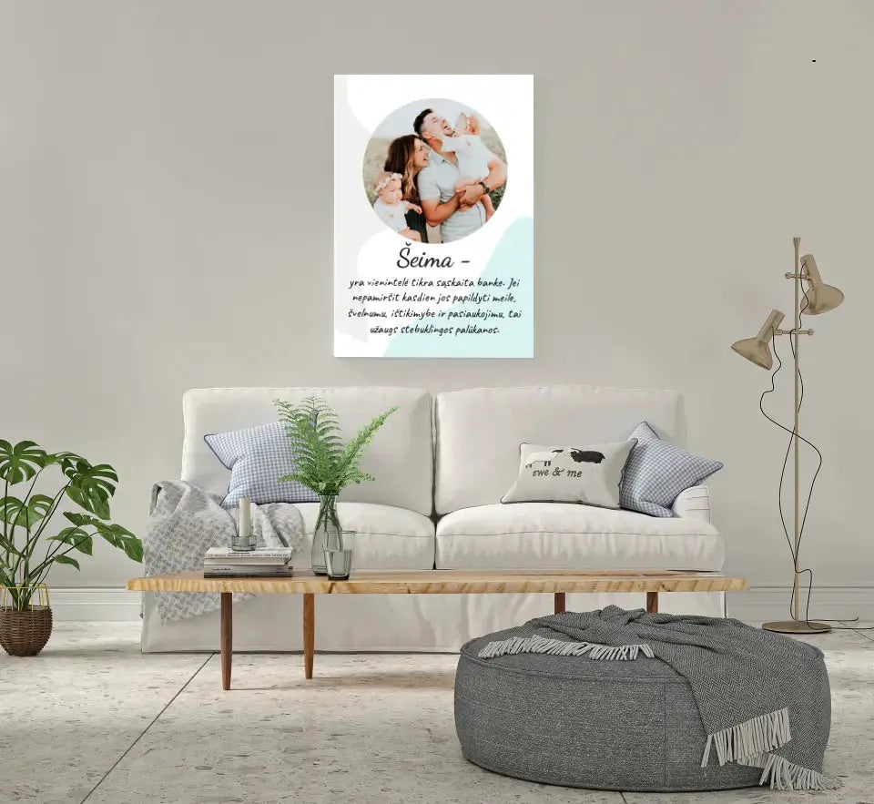 Personalizuotas šeimos spaudinys ant drobės su jūsų nuotrauka Drobe - dovanokis.lt