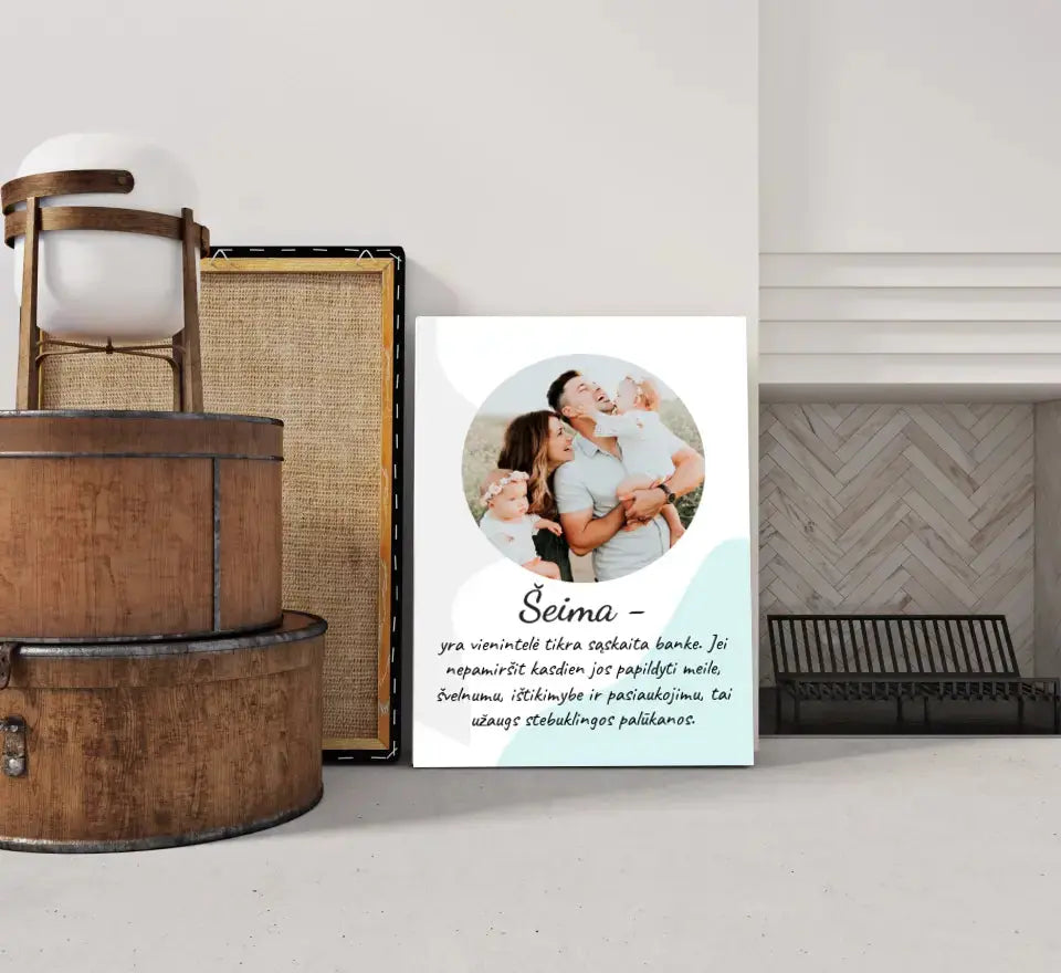 Personalizuotas šeimos spaudinys ant drobės su jūsų nuotrauka Drobe - dovanokis.lt