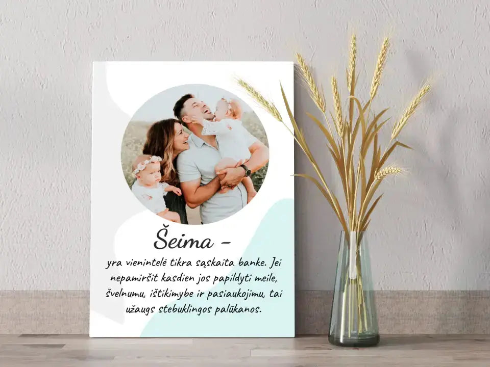 Personalizuotas šeimos spaudinys ant drobės su jūsų nuotrauka Drobe - dovanokis.lt
