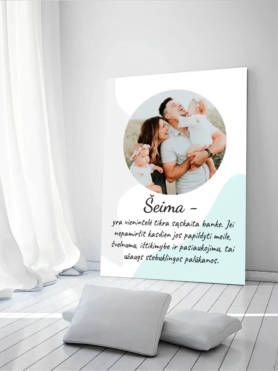 Personalizuotas šeimos spaudinys ant drobės su jūsų nuotrauka Drobe - dovanokis.lt