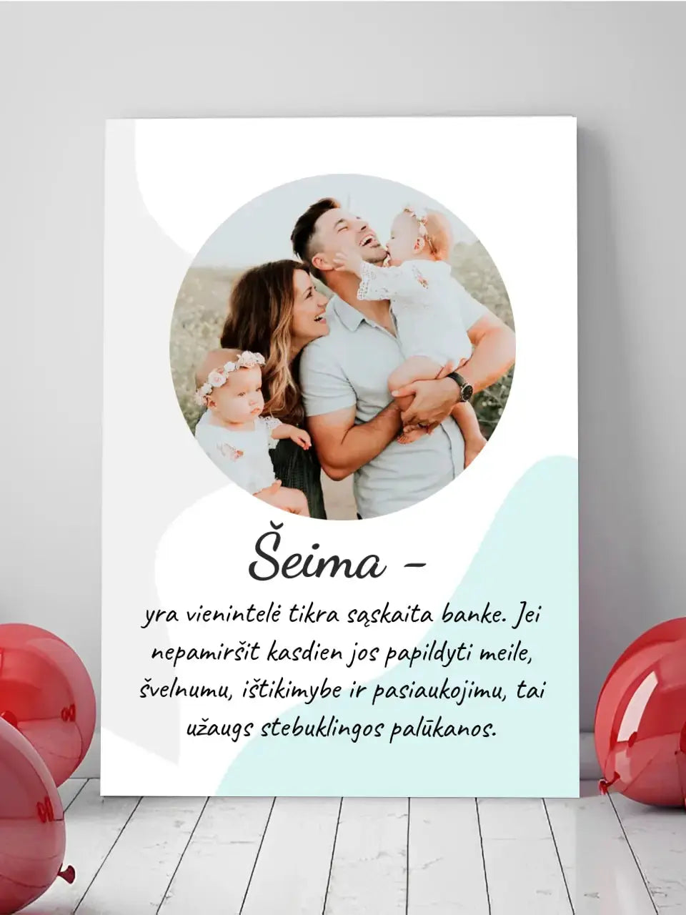 Personalizuotas šeimos spaudinys ant drobės su jūsų nuotrauka Drobe - dovanokis.lt