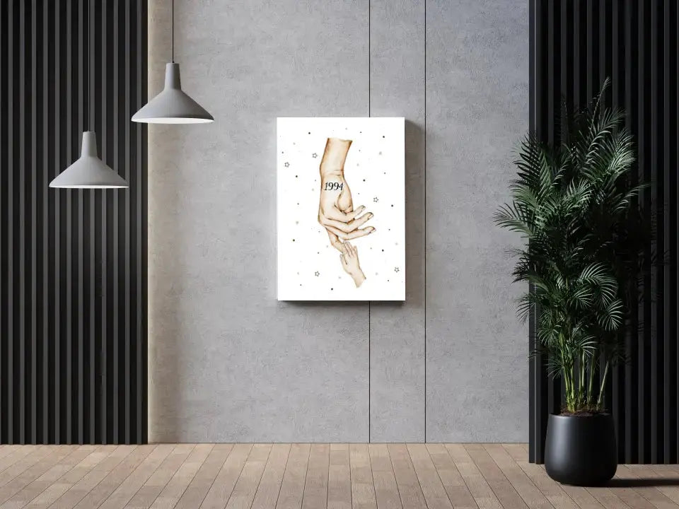 Personalizuota "Mama ir 1-4 vaikai susikibę už rankų" iliustracija ant drobės, Motinos Rankos, Naujagimio iliustracija, Menas, Laikydami rankas, Šeimos rankos Drobe - dovanokis.lt