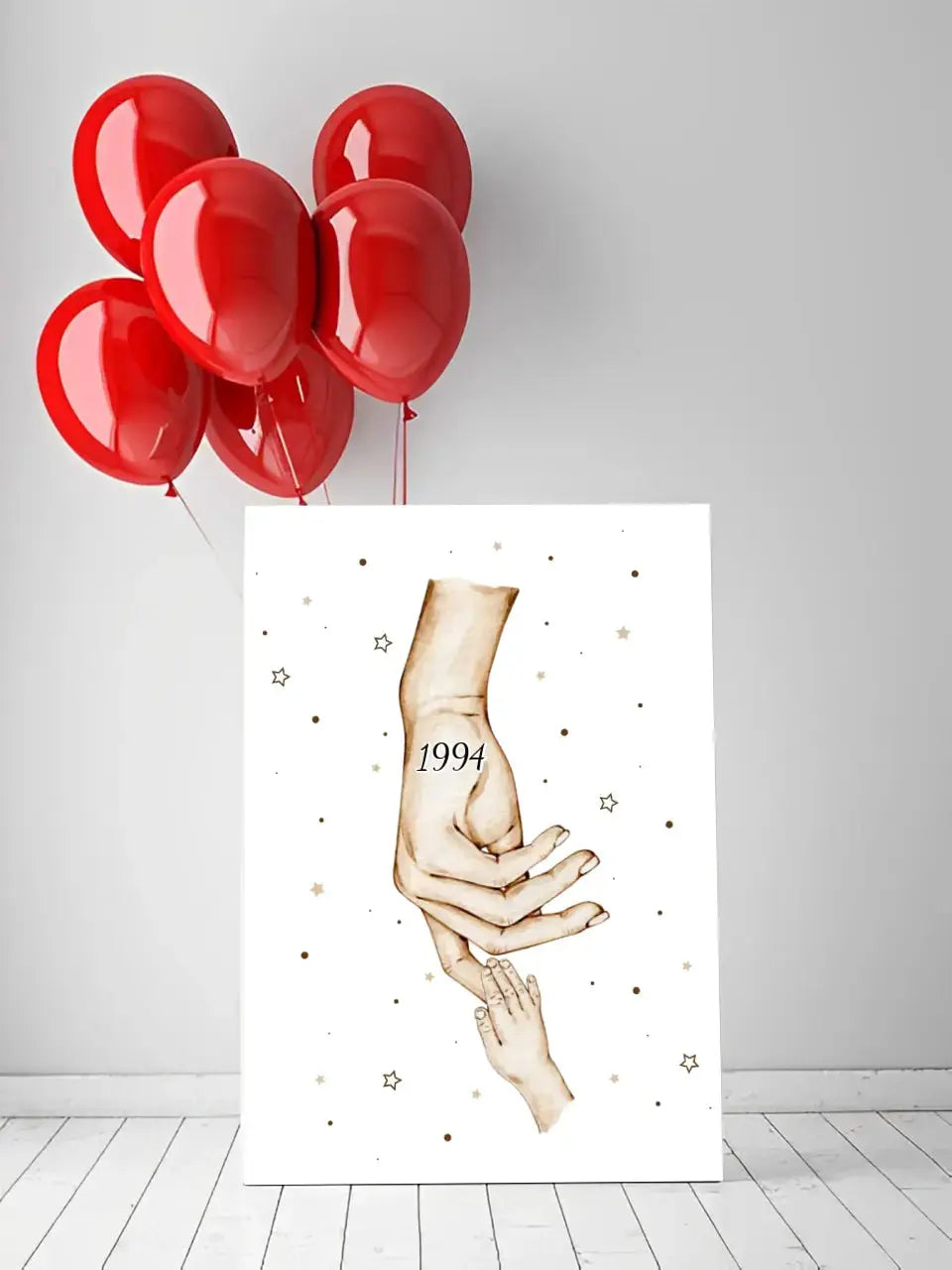 Personalizuota "Mama ir 1-4 vaikai susikibę už rankų" iliustracija ant drobės, Motinos Rankos, Naujagimio iliustracija, Menas, Laikydami rankas, Šeimos rankos Drobe - dovanokis.lt