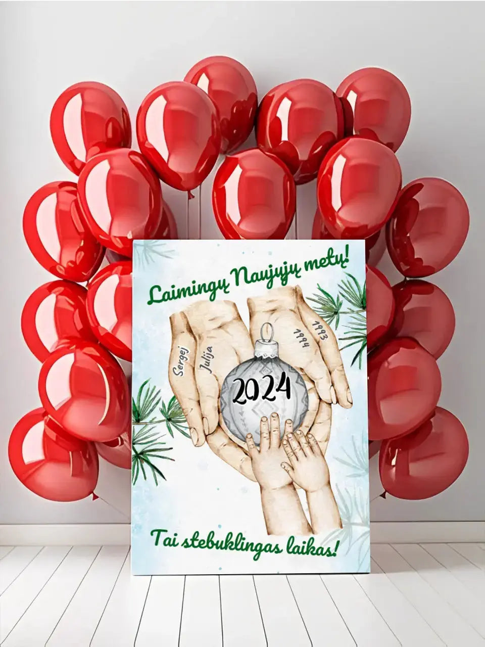 Personalizuota "Šeima ir 1-4 vaikai susikibę už rankų" iliustracija, Kalėdine iliustracija, Motinos Rankos, Naujagimio iliustracija, Menas, Laikydami rankas, Šeimos rankos Drobe - dovanokis.lt