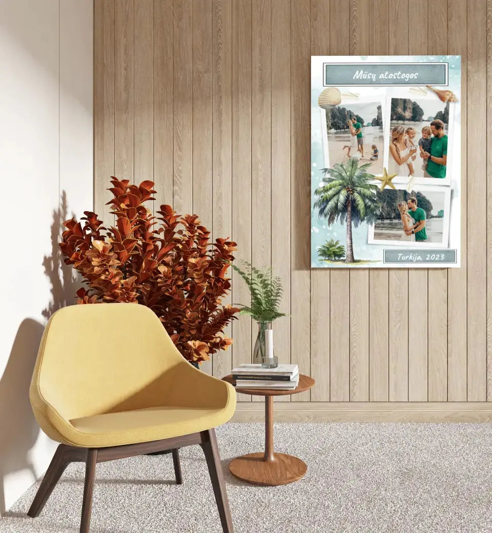 Personalizuotas mūsų šeimos atostogos spaudinys ant drobės Drobe - dovanokis.lt