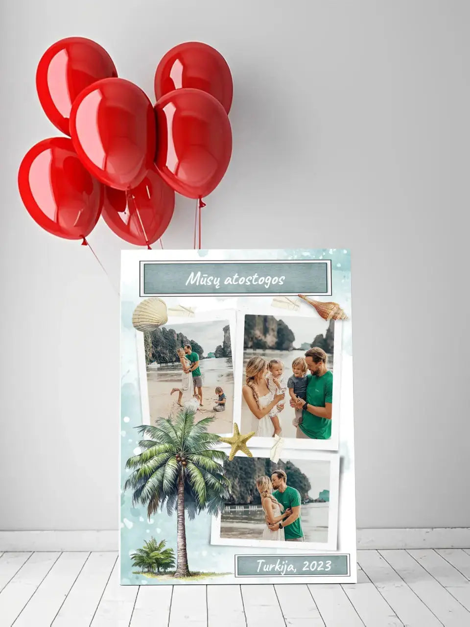 Personalizuotas mūsų šeimos atostogos spaudinys ant drobės Drobe - dovanokis.lt