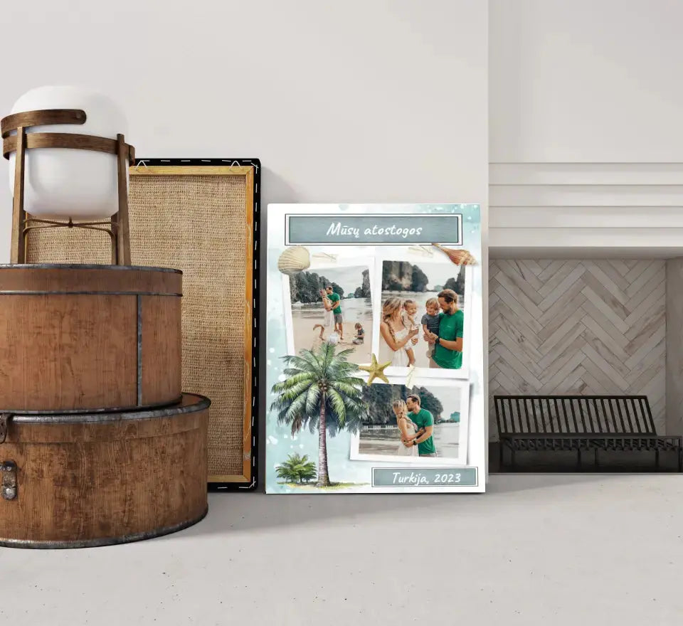 Personalizuotas mūsų šeimos atostogos spaudinys ant drobės Drobe - dovanokis.lt