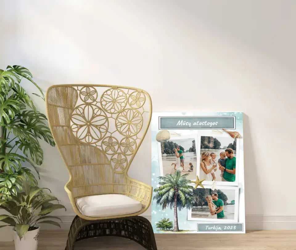 Personalizuotas mūsų šeimos atostogos spaudinys ant drobės Drobe - dovanokis.lt