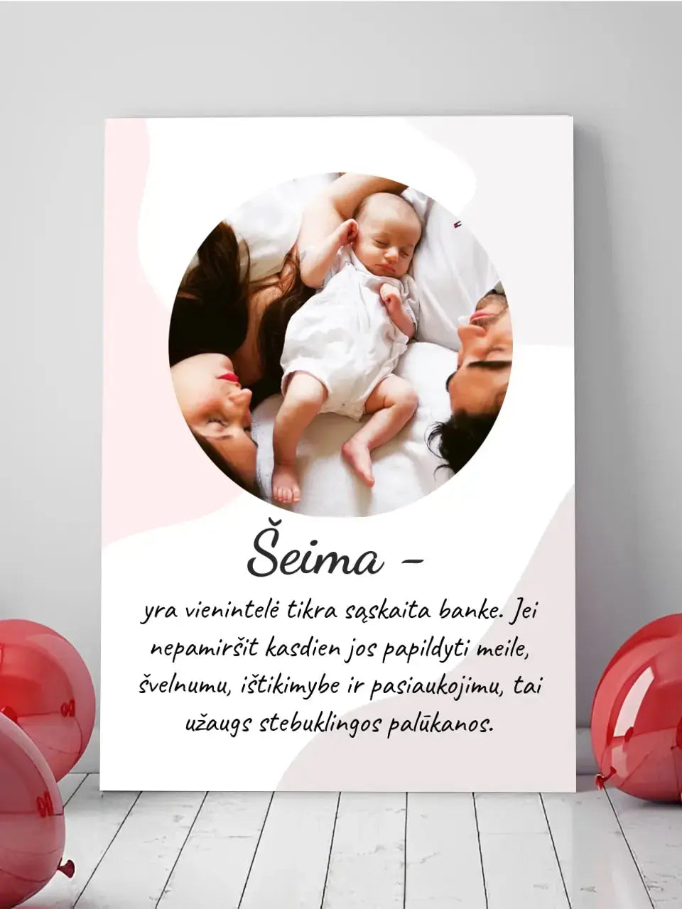 Personalizuotas šeimos iliustracijos spaudinys, su jūsų nuotrauka Drobe - dovanokis.lt