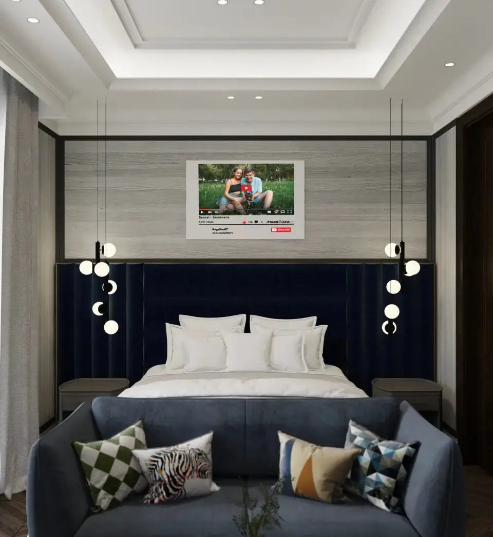 Personalizuotas "YouTube" dizaino kūrinys ant drobės su jūsų nuotrauka ir tekstais Drobe - dovanokis.lt