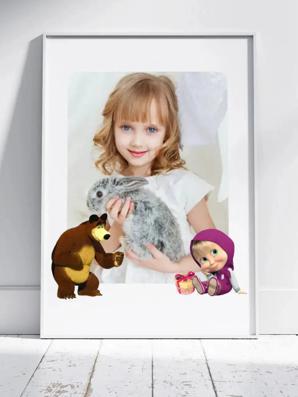 Personalizuotas "Masha ir Lokys" dizaino įrėmintas plakatas su jūsų nuotrauka Posteris(Plakatas) - dovanokis.lt