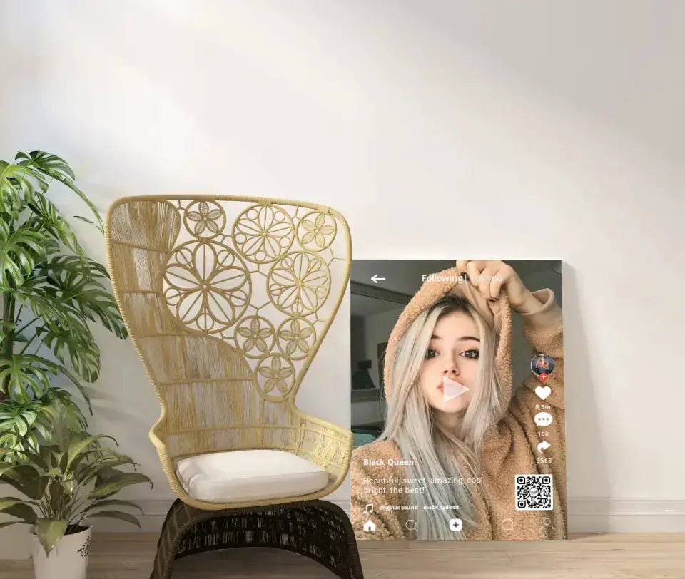 Personalizuotas "TikTok" dizaino kūrinys ant drobės su jūsų nuotrauka ir tekstais Drobe - dovanokis.lt