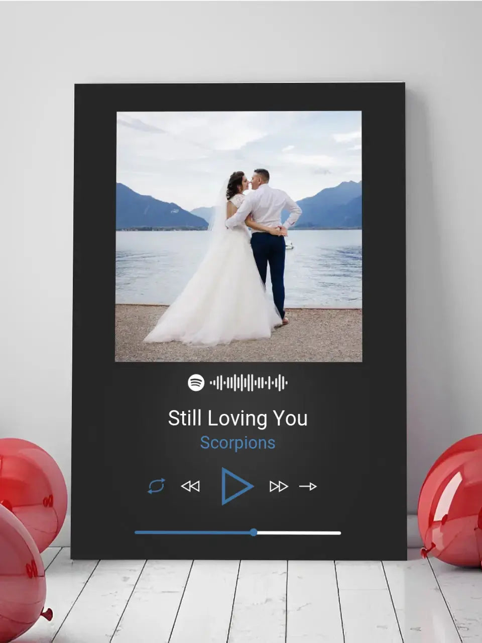 Personalizuotas Spotify muzikos grotuvas ant drobės su jūsų nuotrauka, daina ir spotify kodu Drobe - dovanokis.lt