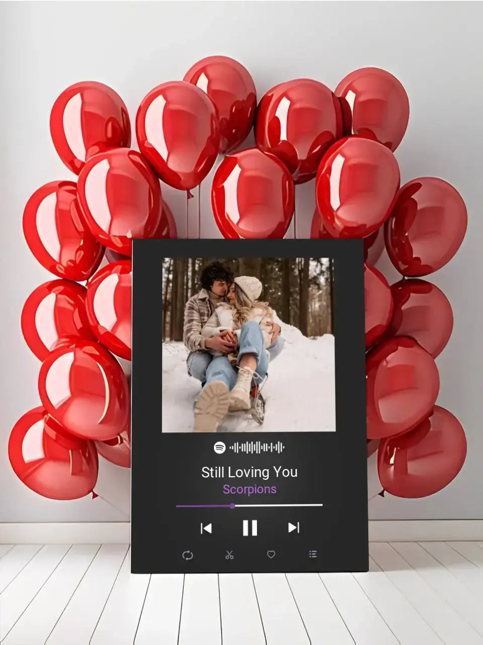 Personalizuotas Spotify muzikos grotuvas ant drobės su jūsų nuotrauka, daina ir spotify kodu Drobe - dovanokis.lt