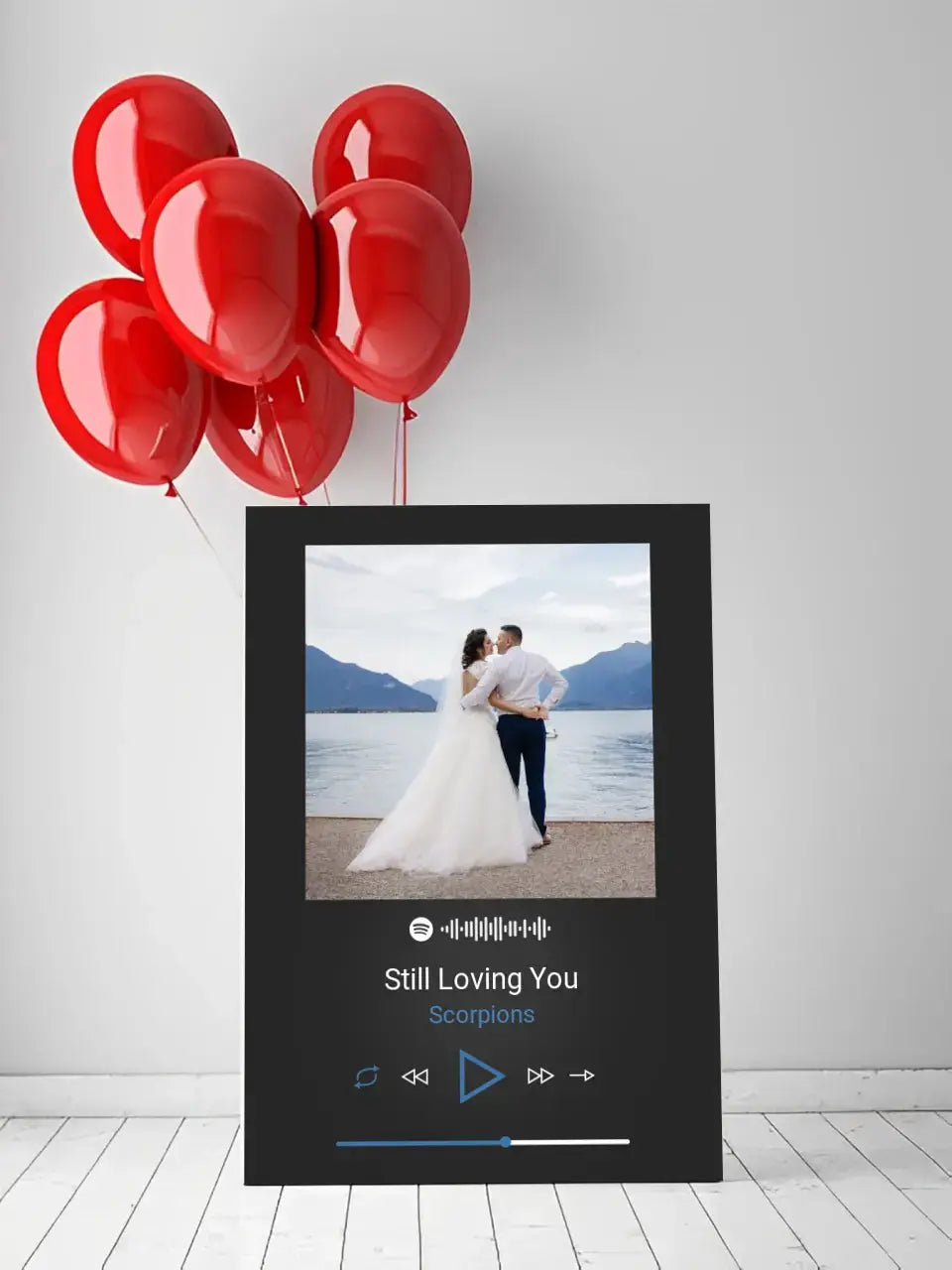 Personalizuotas Spotify muzikos grotuvas ant drobės su jūsų nuotrauka, daina ir spotify kodu Drobe - dovanokis.lt