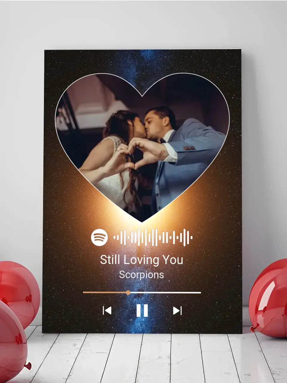 Personalizuotas Spotify muzikos grotuvas ant drobės su jūsų nuotrauka, daina ir spotify kodu Drobe - dovanokis.lt