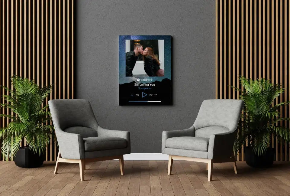 Personalizuotas Spotify muzikos grotuvas ant drobės su jūsų nuotrauka, daina ir spotify kodu Drobe - dovanokis.lt