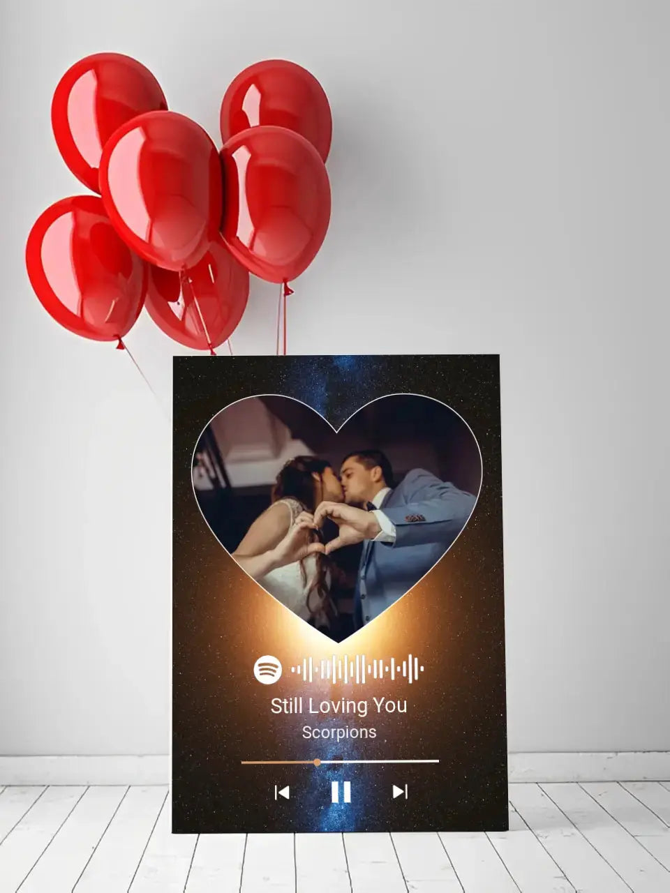 Personalizuotas Spotify muzikos grotuvas ant drobės su jūsų nuotrauka, daina ir spotify kodu Drobe - dovanokis.lt