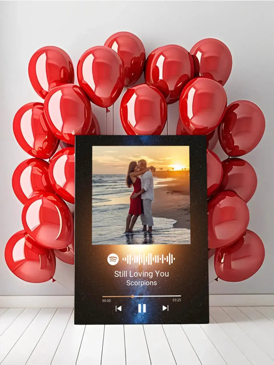 Personalizuotas Spotify muzikos grotuvas ant drobės su jūsų nuotrauka, daina ir spotify kodu Drobe - dovanokis.lt