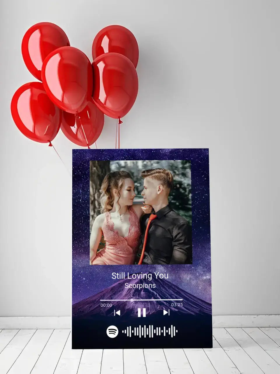 Personalizuotas Spotify muzikos grotuvas ant drobės su jūsų nuotrauka, daina ir spotify kodu Drobe - dovanokis.lt