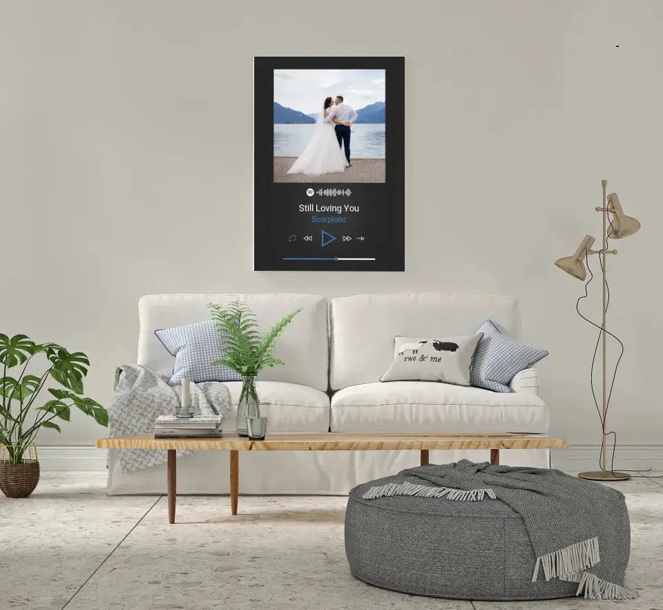 Personalizuotas Spotify muzikos grotuvas ant drobės su jūsų nuotrauka, daina ir spotify kodu Drobe - dovanokis.lt