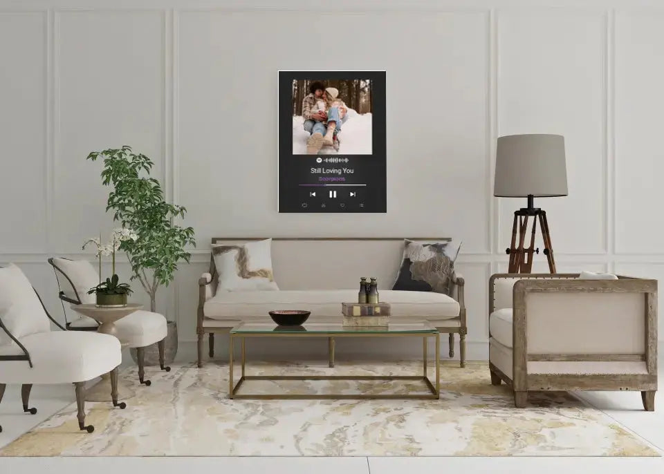 Personalizuotas Spotify muzikos grotuvas ant drobės su jūsų nuotrauka, daina ir spotify kodu Drobe - dovanokis.lt