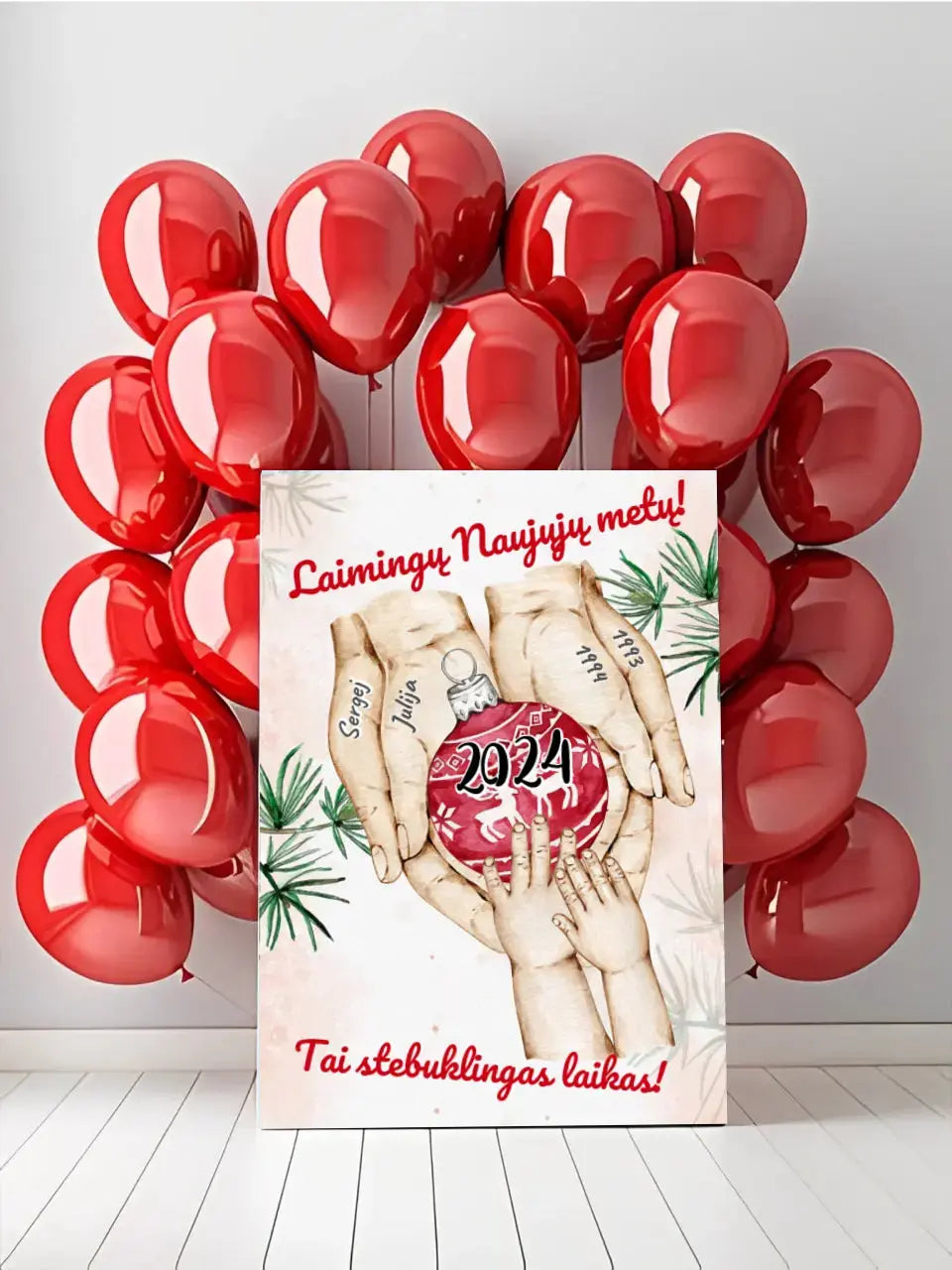 Personalizuota "Šeima ir 1-4 vaikai susikibę už rankų" iliustracija ant drobės, Kalėdine iliustracija, Motinos Rankos, Naujagimio iliustracija, Menas, Laikydami rankas, Šeimos rankos Drobe - dovanokis.lt