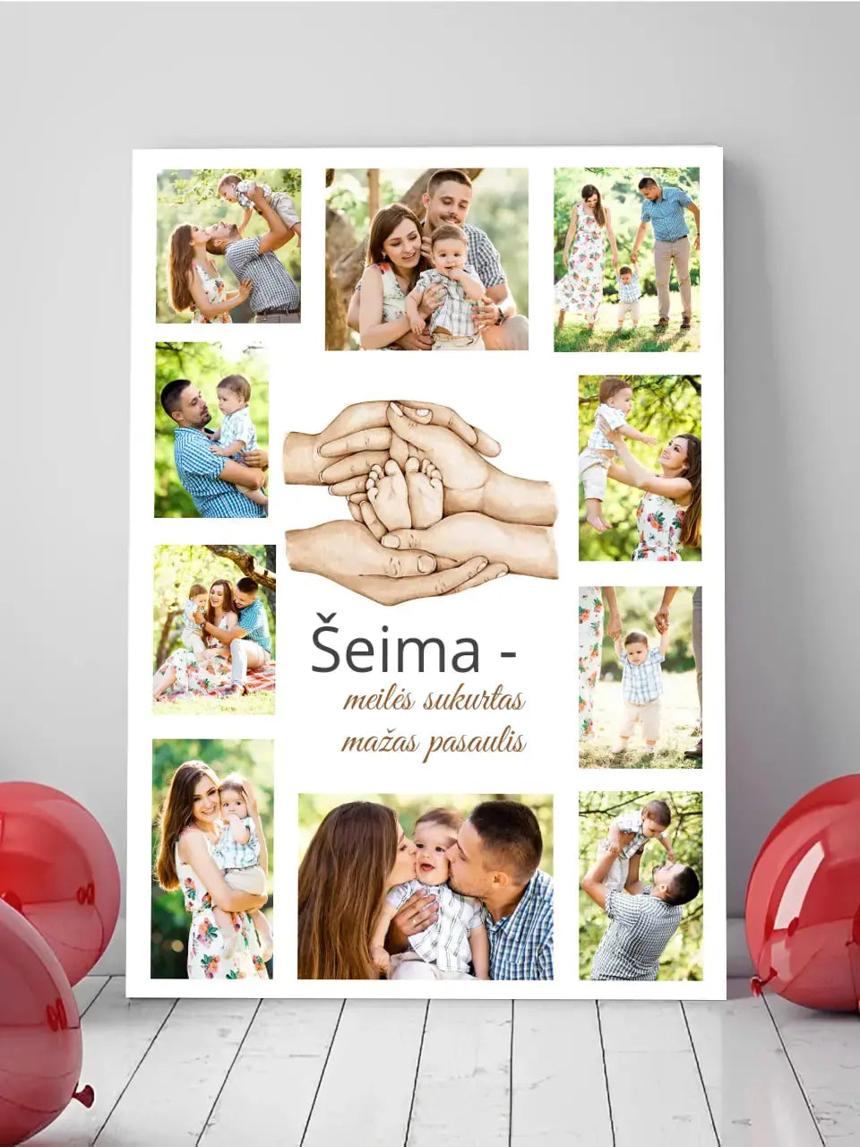 Personalizuota Šeimos spaudinys ant drobės su jūsų nuotraukomis Drobe - dovanokis.lt