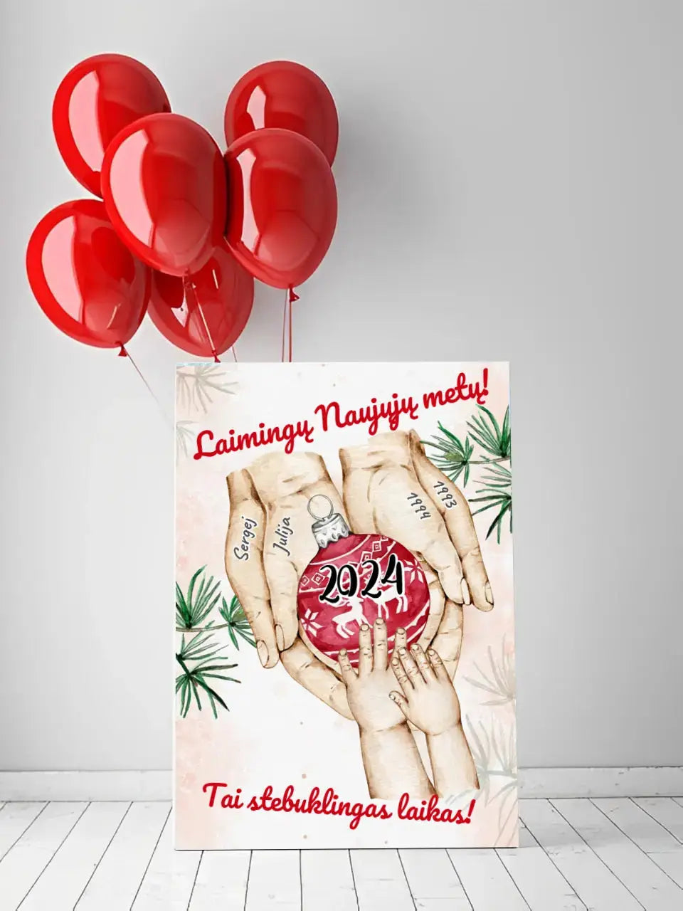 Personalizuota "Šeima ir 1-4 vaikai susikibę už rankų" iliustracija ant drobės, Kalėdine iliustracija, Motinos Rankos, Naujagimio iliustracija, Menas, Laikydami rankas, Šeimos rankos Drobe - dovanokis.lt