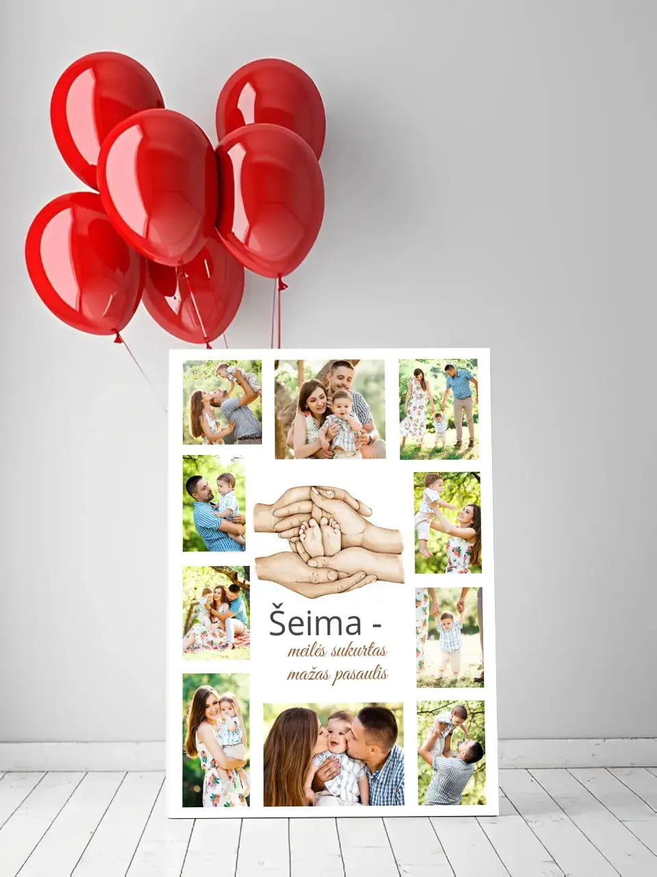 Personalizuota Šeimos spaudinys ant drobės su jūsų nuotraukomis Drobe - dovanokis.lt