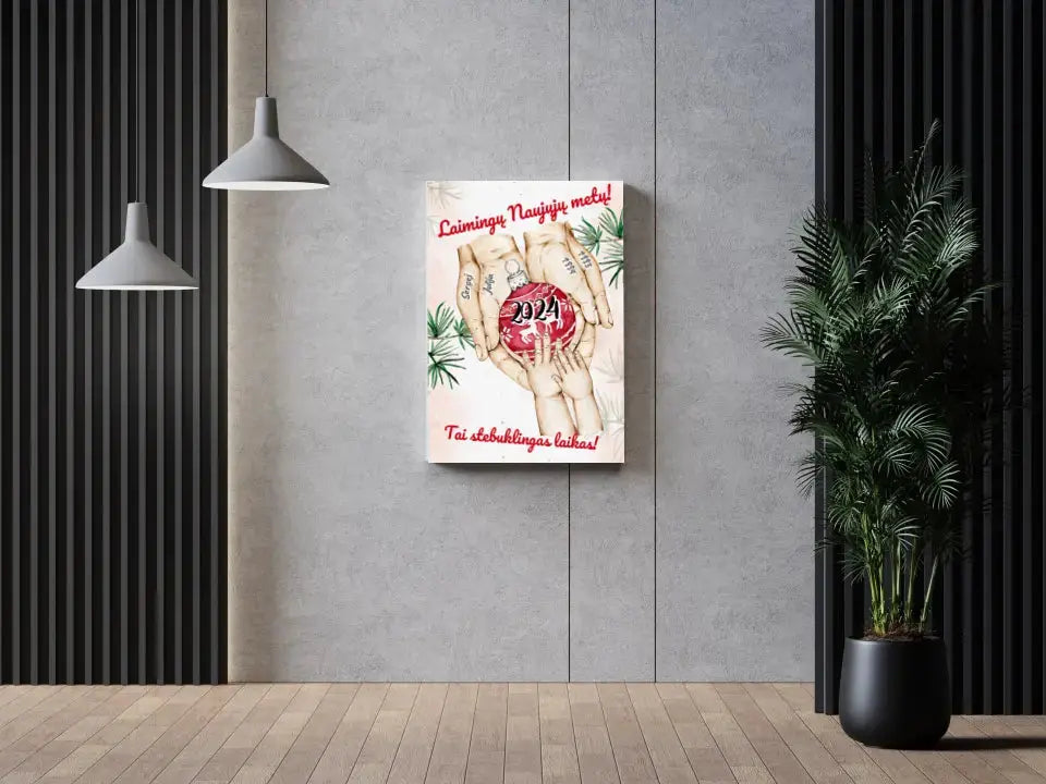 Personalizuota "Šeima ir 1-4 vaikai susikibę už rankų" iliustracija ant drobės, Kalėdine iliustracija, Motinos Rankos, Naujagimio iliustracija, Menas, Laikydami rankas, Šeimos rankos Drobe - dovanokis.lt