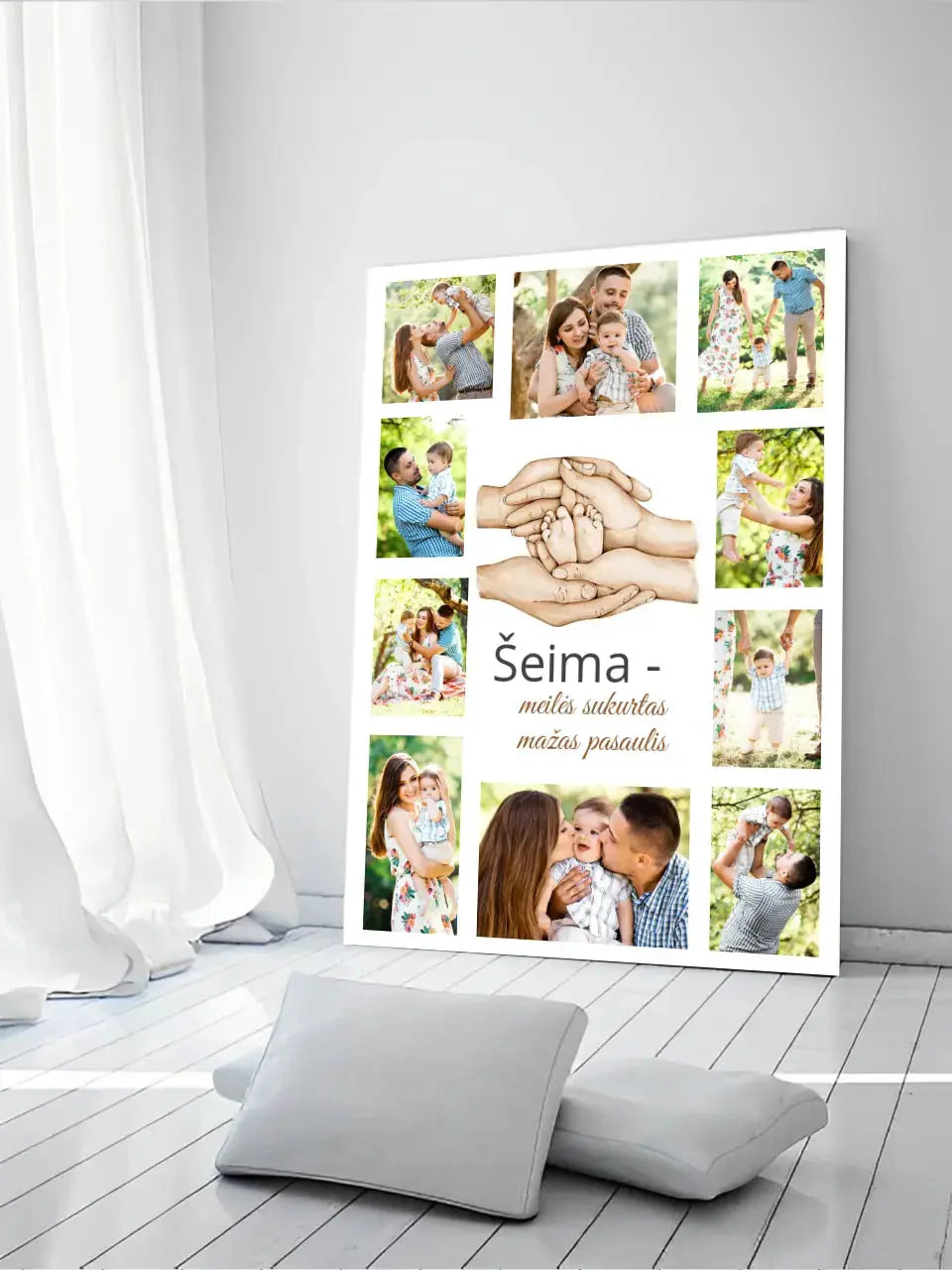 Personalizuota Šeimos spaudinys ant drobės su jūsų nuotraukomis Drobe - dovanokis.lt