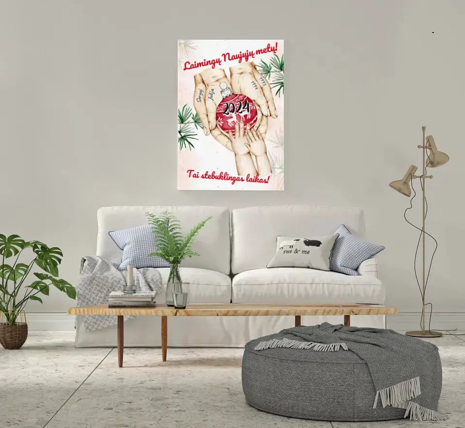 Personalizuota "Šeima ir 1-4 vaikai susikibę už rankų" iliustracija ant drobės, Kalėdine iliustracija, Motinos Rankos, Naujagimio iliustracija, Menas, Laikydami rankas, Šeimos rankos Drobe - dovanokis.lt