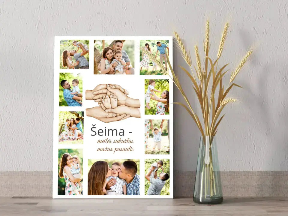 Personalizuota Šeimos spaudinys ant drobės su jūsų nuotraukomis Drobe - dovanokis.lt