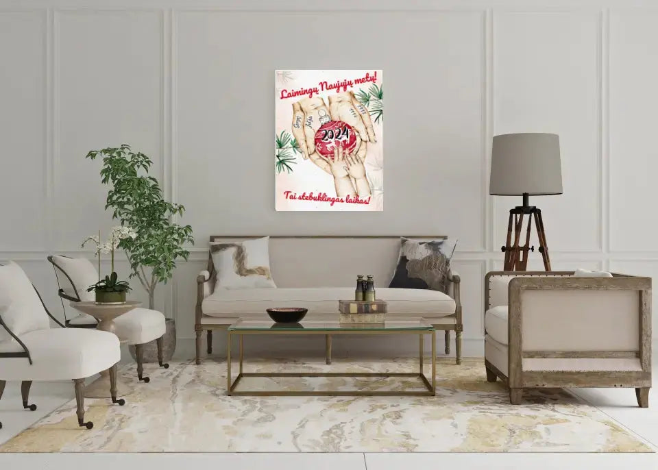 Personalizuota "Šeima ir 1-4 vaikai susikibę už rankų" iliustracija ant drobės, Kalėdine iliustracija, Motinos Rankos, Naujagimio iliustracija, Menas, Laikydami rankas, Šeimos rankos Drobe - dovanokis.lt