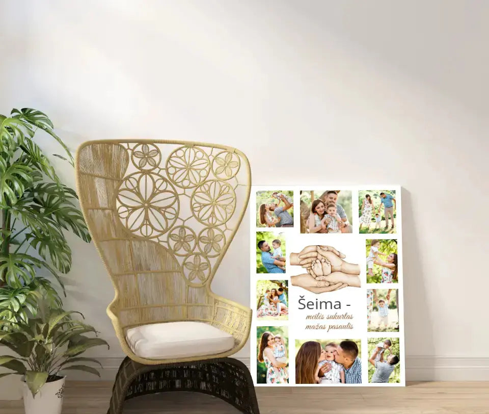 Personalizuota Šeimos spaudinys ant drobės su jūsų nuotraukomis Drobe - dovanokis.lt
