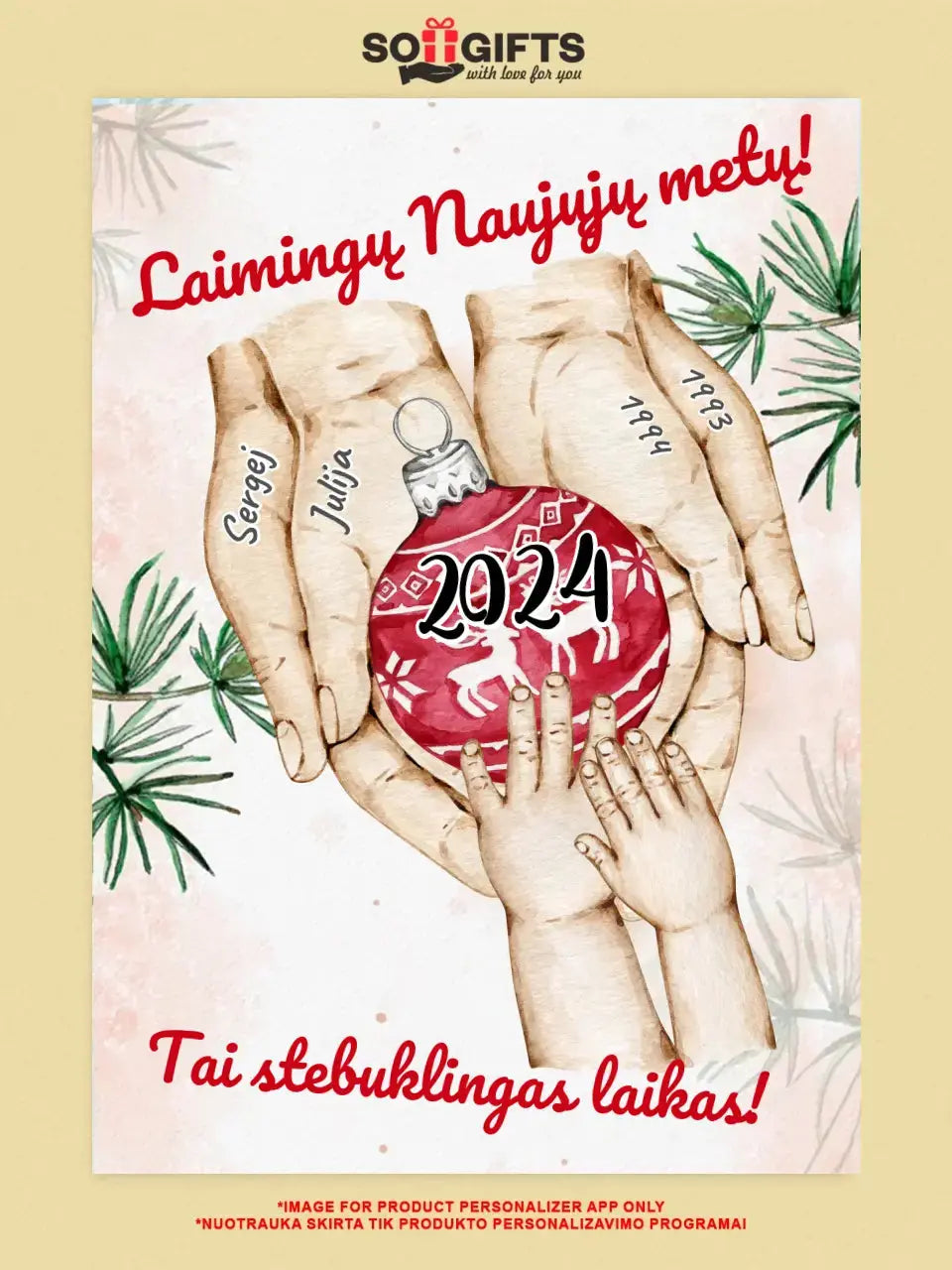 Personalizuota "Šeima ir 1-4 vaikai susikibę už rankų" iliustracija ant drobės, Kalėdine iliustracija, Motinos Rankos, Naujagimio iliustracija, Menas, Laikydami rankas, Šeimos rankos Drobe - dovanokis.lt