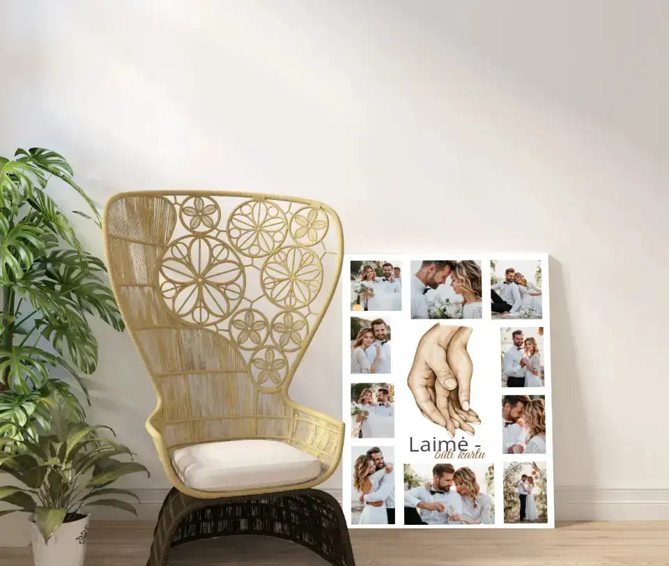 Personalizuotas Šeimos / Vestuvių spaudinys ant drobės su jūsų nuotraukomis Drobe - dovanokis.lt
