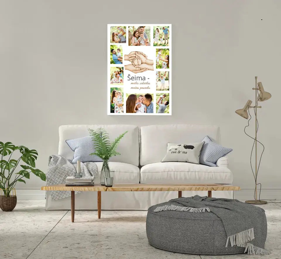Personalizuota Šeimos spaudinys ant drobės su jūsų nuotraukomis Drobe - dovanokis.lt