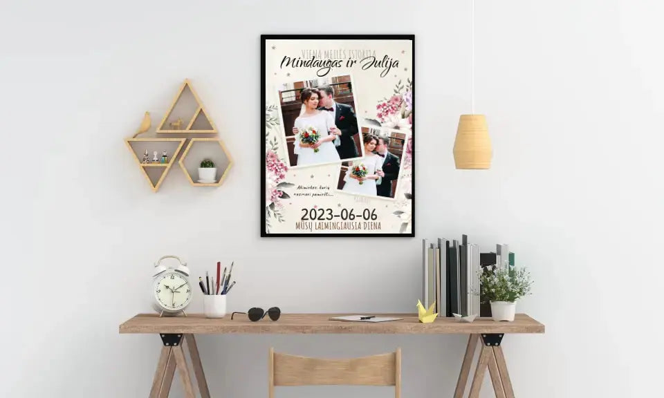 Personalizuotas vestuvinis plakatas, viena meilės istorija Poster - dovanokis.lt