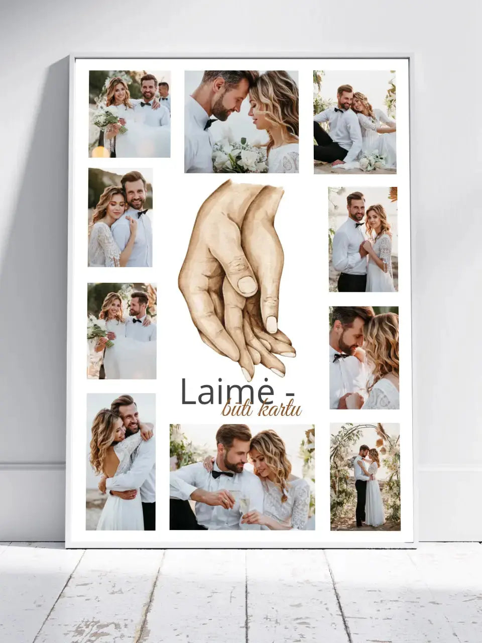 Personalizuotas Šeimos / Vestuvių plakatas su jūsų nuotraukomis, plakatas su rėmeliu Poster - dovanokis.lt