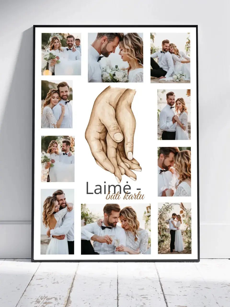 Personalizuotas Šeimos / Vestuvių plakatas su jūsų nuotraukomis, plakatas su rėmeliu Poster - dovanokis.lt
