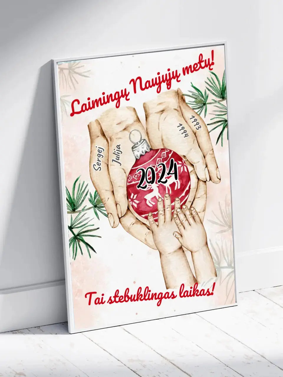 Personalizuotas Šeima ir 1-4 vaikai susikibę už rankų plakatas iliustracija, Kalėdinis plakatas, Motinos Rankos, Naujagimio Plakatas, Menas, Laikydami rankas, Šeimos rankos Poster - dovanokis.lt