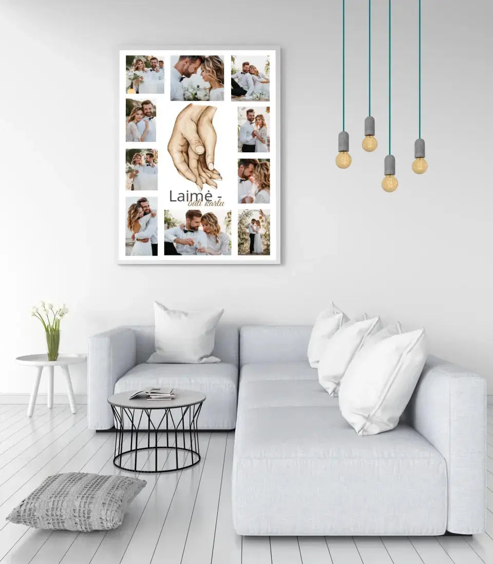 Personalizuotas Šeimos / Vestuvių plakatas su jūsų nuotraukomis, plakatas su rėmeliu Poster - dovanokis.lt