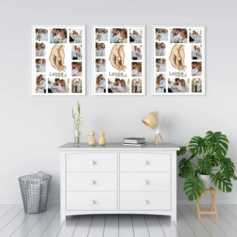Personalizuotas Šeimos / Vestuvių plakatas su jūsų nuotraukomis, plakatas su rėmeliu Poster - dovanokis.lt